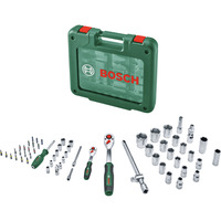 Bosch Set cricchetto 1/4" + 1/2" con chiavi a bussola, 60 pezzi, chiave combinata   verde