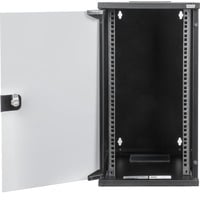 Digitus Alloggiamento a parete da 254 mm (10") - 312 x 300 mm (L x P), IT armadio Nero, Da parete, 12U, 30 kg, Lucchetti, Nero