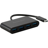 Kensington Hub a 4 porte 10 Gb/s USB-C CH1200, Hub USB Nero, USB 3.2 Gen 2 (3.1 Gen 2) Type-C, USB 3.2 Gen 2 (3.1 Gen 2) Type-A, 10000 Mbit/s, Nero, Acrilonitrile butadiene stirene (ABS), Cavo tondo