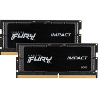 Kingston FURY FURY 16 GB 4800 MT/s DDR5 CL38 SODIMM (Kit da 2) Impact, Memoria Nero, 16 GB, 2 x 8 GB, DDR5, 262-pin SO-DIMM