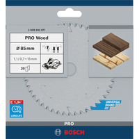 Bosch 2 608 643 071 non classificato, Lama per sega Legno, 8,5 cm, 2 cm, 0,7 mm, 1,1 mm, ATB (Angolo smussato superiore alternato)