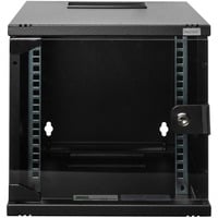 Digitus Custodia per montaggio a parete 254 mm (10") - 312x300 mm (LxP), IT armadio Nero, Da parete, 6U, 30 kg, Lucchetti, 5,33 kg, Nero