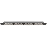 Digitus Pannello patch ad alta densità CAT 6A, classe E, 24 porte, Patch Panel Nero