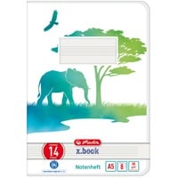 Herlitz GREENline quaderno per scrivere A5 8 fogli Verde, Bianco Immagine, Verde, Bianco, A5, 8 fogli, 80 g/m², Carta rigata