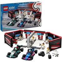 LEGO City 60444 Garage con Monoposto Mercedes-AMG e Alpine F1, Auto da Corsa Giocattolo con 6 Minifigure, Regalo Bambini 7+, Giochi di costruzione Auto da Corsa Giocattolo con 6 Minifigure, Regalo Bambini 7+, Set da costruzione, 7 anno/i, Plastica, 678 pz, 1,31 kg