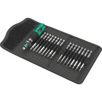 Wera Kompakt 60 KK Set di bussole, chiave combinata Nero/Verde, Set di bussole, 1/4", Metrico, 17 testina/e, 10,15,20,25,30,40 mm, PH1,PH2,PH3,PZ1,PZ2,PZ3