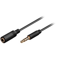 goobay 3m 3.5mm cavo audio Nero, Cavo di prolunga Nero, 3.5mm, Maschio, 3.5mm, Femmina, 3 m, Nero