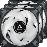 ARCTIC P12 PWM PST A-RGB 0dB Case per computer Ventilatore 12 cm Nero, Bianco 3 pz Nero/trasparente, Ventilatore, 12 cm, 2000 Giri/min, 48,8 pdc/min, 82,91 m³/h, Nero, Bianco