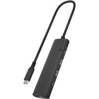 ICY BOX IB-HUB1437-CPD Cablato USB 3.2 Gen 2 (3.1 Gen 2) Type-C Nero, Hub USB Cablato, USB 3.2 Gen 2 (3.1 Gen 2) Type-C, 100 W, Nero, 10 Gbit/s, Alluminio, Plastica