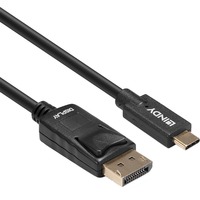 Lindy 43307 cavo e adattatore video 10 m USB tipo-C DisplayPort Nero Nero, 10 m, USB tipo-C, DisplayPort, Maschio, Maschio, Dritto