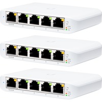 Ubiquiti UniFi Switch Flex Mini (3-pack) Gestito Gigabit Ethernet (10/100/1000) Supporto Power over Ethernet (PoE) Bianco, Interruttore bianco, Gestito, Gigabit Ethernet (10/100/1000), Supporto Power over Ethernet (PoE)