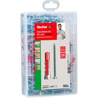fischer Scatola Meister DUOPOWER + vite, Tassello grigio chiaro/Rosso