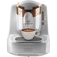 Arzum OK001 Manuale 0,95 L, Macchina moka bianco/Bronzo, 0,95 L, Caffè macinato, 700 W, Oro, Bianco