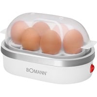 Bomann EK 5022 CB Pentolino per uova 6 uovo/uova 400 W Argento, Trasparente, Bianco, Cuociuova bianco/Argento, 220 mm, 130 mm, 135 mm, 650 g, 230 V, 50 Hz