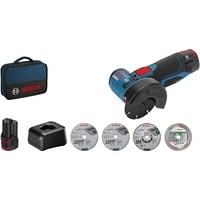 Bosch GWS 12V-76 PROFESSIONAL smerigliatrice angolare 7,6 cm 19500 Giri/min 700 g blu/Nero, 19500 Giri/min, 7,6 cm, Batteria, 2 Ah, 700 g