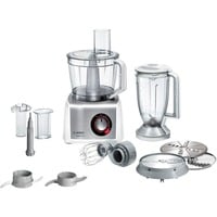 Bosch MC812S814 Food processor MultiTalent 8 1250 W Bianco, Inox spazzolato, Robot da cucina bianco/acciaio inox satinato, Inox spazzolato, 3,9 L, Acciaio inox, Bianco, Bianco, Brushed stainless steel, Manopola, CE, EAC, VDE, Plastica