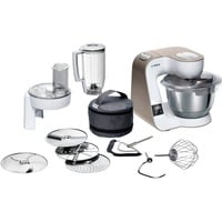 Bosch MUM5XW20 Serie 4 Macchina da Cucina MUM 5 1000 W Bianco, Robot da cucina bianco/Champagne, 3,9 L, Bianco, Bianco, Pulsanti, Touch, Miscelatura, Fine, Medio