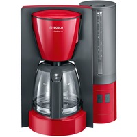 Bosch TKA6A044 macchina per caffè Macchina da caffè con filtro rosso/grigio, Macchina da caffè con filtro, Caffè macinato, 1200 W, Antracite, Rosso