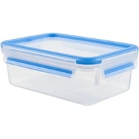 Emsa 508540 recipiente per cibo Rettangolare Scatola 1 L Trasparente 6 pz, Casella trasparente/Blu, Scatola, Rettangolare, 1 L, Trasparente, Germania, 136 mm