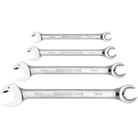 GEDORE Set di chiavi combinate a cricchetto rosse, aperte, 4 pezzi, Chiave cromo