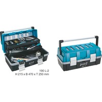Hazet 190L-2 Cassetta degli attrezzi Plastica Nero, Blu, Cassetta portautensili blu/Nero, Cassetta degli attrezzi, Plastica, Nero, Blu, Cardine, 250 mm, 470 mm