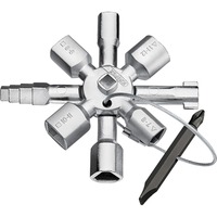 KNIPEX 00 11 01 chiave di armadietti di controllo e utilità, chiave combinata Acciaio inossidabile, Acciaio inossidabile, 2 gamba/gambe, 10 testina/e, Cerchio, Goniometro a 180°, Quadrato, Triangolo, 5,6-7,8-9,10-11 mm