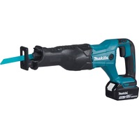 Makita DJR186RT seghetto da traforo cordless 18 V Ioni di Litio 3,5 kg, Scambiarsi sega blu/Nero, 18 V, Ioni di Litio, 5 Ah, 3,5 kg, 481 mm, 81 mm