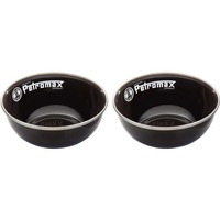 PX-BOWL-S Insalatiera Set di ciotole 0,6 L Rotondo Acciaio smaltato, Vetro Nero 2 pz
