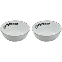 PX-BOWL-W Insalatiera Set di ciotole 0,6 L Rotondo Acciaio smaltato, Vetro Bianco 2 pz