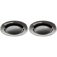PX-PLATE-S piatto piano Rotondo Vetro, Acciaio Nero 2 pz