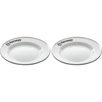 PX-PLATE-W piatto piano Rotondo Vetro, Acciaio Bianco 2 pz