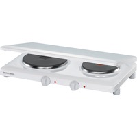 Rommelsbacher THL 3097/A piano cottura Bianco Superficie piana Piastra sigillata 2 Fornello(i), Piastra riscaldante bianco, Bianco, Superficie piana, Piastra sigillata, 2 Fornello(i), 1500 W, Manopola