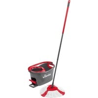 Vileda mop en steel Supermocio 3Action spazzolone Lana Rosso, Bianco Nero/Rosso, Laminato, Piastrelle, Legno, Lana, Rosso, Bianco