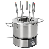 WMF Lono 04.1513.0011 fondue, gourmet & wok 1,5 L 8 persona(e), Fonduta accaio/Nero, 8 persona(e), 1,5 L, Nero, Cromo, Rotondo, Pronto, 1400 W