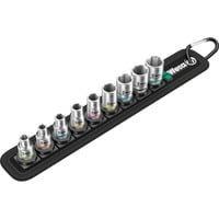 Wera 05003883001 bussola e set di bussole Nero/Argento, Set di bussole, 1/4", Metrico, 9 testina/e, 5,5.5,6,7,8,10,11,12,13 mm