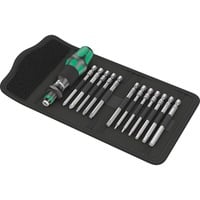 Wera 05004171001 bicycle repair/maintenance Bicycle tool, Set di bit Nero/Verde, Bicycle tool, Set di attrezzi per bici, Nero, Verde, T10,T20,T25,T30, 2,2.5,3,4,5,6 mm, 150 mm