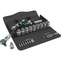Wera 8100 SC 6 Set di chiavi a bussola, Set di strumenti Nero/Verde, Set di chiavi a bussola, Nero, Cromo, Verde, CE, Manico della chiave a cricchetto, 1 pezzo(i), 10,11,12,13,14,15,16,17,18,19 mm