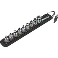 Wera Belt A 1 Set di bussole, chiave combinata Nero, Set di bussole, 1/4", Metrico, 9 testina/e, 4,4.5,5,5.5,6,7,8,10,13 mm, 1/4"