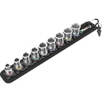 Wera Belt B 1 Set di bussole Nero/Argento, Set di bussole, 3/8", Metrico, 9 testina/e, 8,10,12,13,15,16,17,18,19 mm