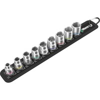 Wera Belt B 4 Set di bussole, chiave combinata   Nero/Argento, Set di bussole, 3/8", Metrico, 9 testina/e, 8,10,12,13,15,16,17,18,19 mm