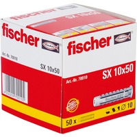 fischer 070010 ancoraggio a vite e tassello 50 pezzo(i) 5 cm grigio chiaro, Nylon, Grigio, 5 cm, 1 cm, 7 cm, 6 mm