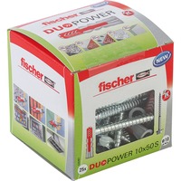 fischer DUOPOWER 10x50 S LD, Tassello grigio chiaro/Rosso