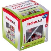 fischer DUOPOWER 10x80 S LD, Tassello grigio chiaro/Rosso