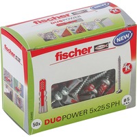 fischer DUOPOWER 5x25 S PH LD, Tassello grigio chiaro/Rosso
