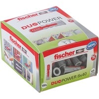 fischer DUOPOWER 8x40 LD, Tassello grigio chiaro/Rosso