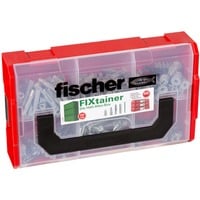 fischer FIXtainer 175 pz Kit di viti, Tassello grigio chiaro, Kit di viti, Nero, Grigio, Rosso, Argento, 175 pz