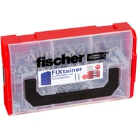 fischer FIXtainer 210 pz Kit di viti, Tassello grigio chiaro, Kit di viti, Utilità generale, Nero, Grigio, Rosso, Argento, Trasparente, 210 pz