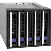Icy Dock MB155SP-B pannello drive bay Nero, Inquadramento Nero/Argento, Nero, 1 ventola(e), 6 Gbit/s, 146,4 mm, 200,4 mm, 125 mm
