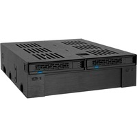 Icy Dock MB322SP-B pannello drive bay Nero, Telaio di montaggio Nero, Nero, Metallo, Plastica, 7,9.5 mm, 6 Gbit/s, HDD, SSD, 41,3 mm