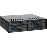 Icy Dock MB326SP-B array di dischi Rastrelliera (1U) Nero, Inquadramento Nero, HDD, SSD, Serial ATA III, 2.5", 6 Gbit/s, Rastrelliera (1U), Nero